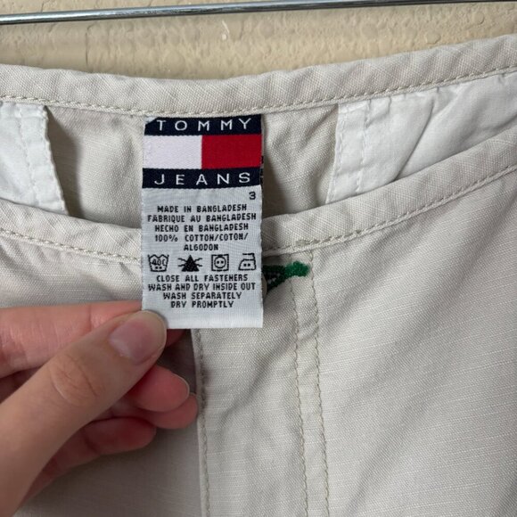 Tommy Hilfiger Vintage 90s Y2K Low Rise Cargo Capri Cropped Khaki Pants - Picture 3 of 9